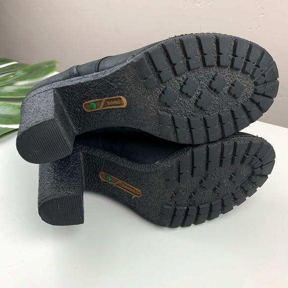 Timberland Glancy Ankle Boots Heeled Black Leather Lace Up Women's 8 - Picture 11 of 12